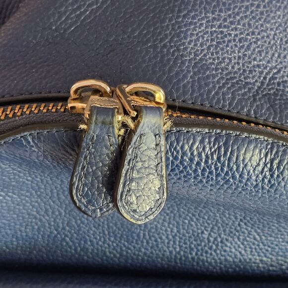 Coach F38263 Mini Charlie Dark Blue Pebbled Leather Backpack Daypack - Picture 6 of 16